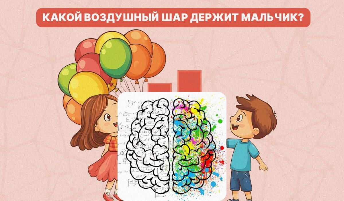 אנחנו צריכים להבין איזה בלון הילד מחזיק / קולאז' עם תמונה Moje