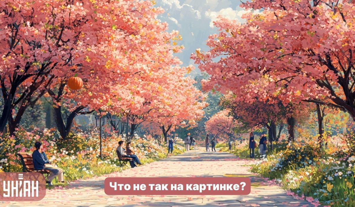 אתה צריך למצוא באג מוזר בפארק עם עצי סאקורה תוך 5 שניות: מבחן IQ פשוט